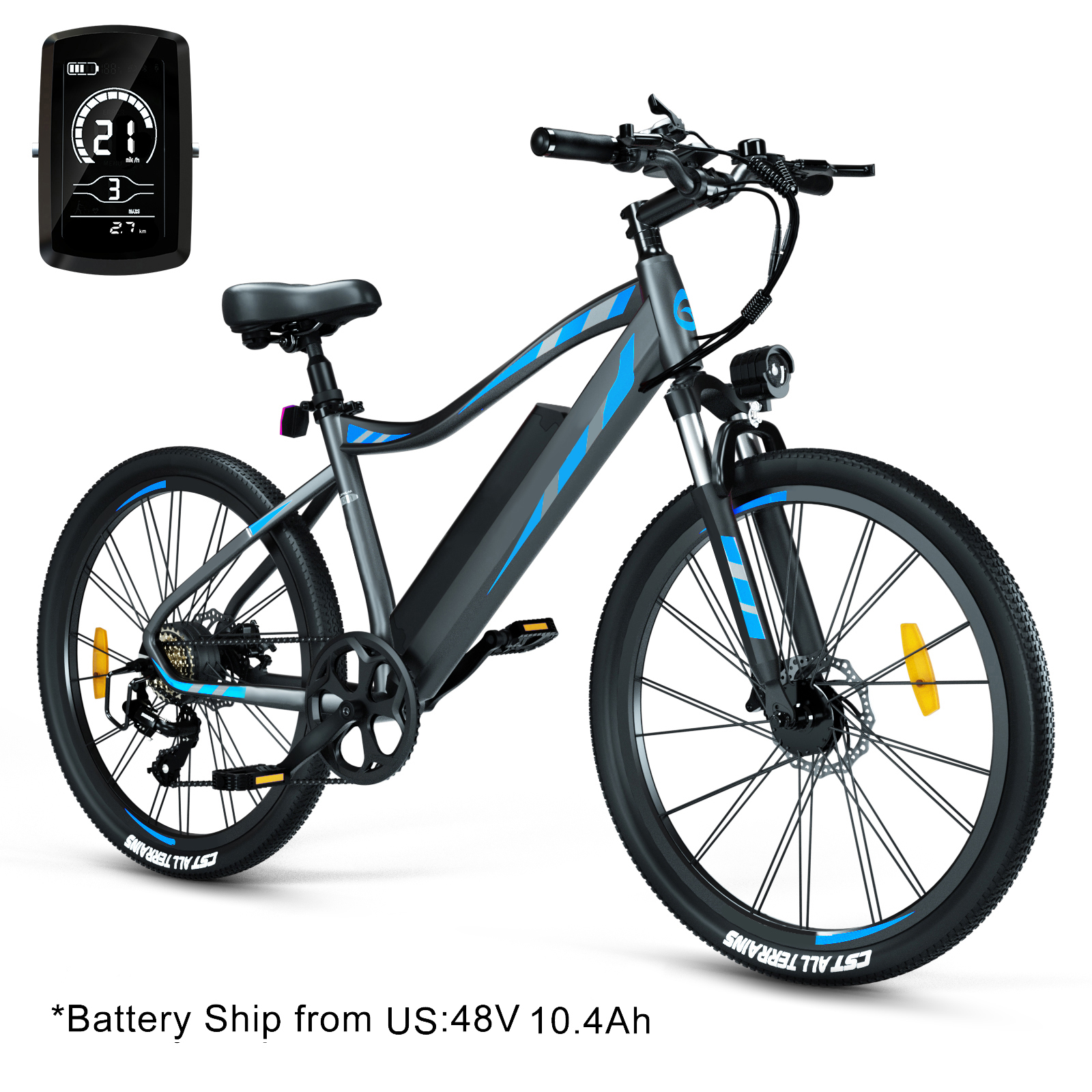 High speed electric bike 21 gears aluminum alloy 26*4.0 fat city bicycle